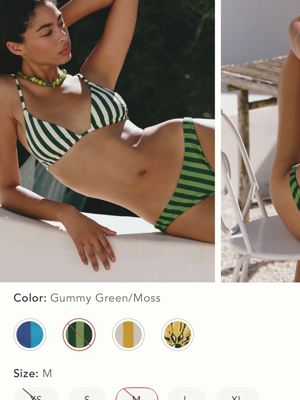 Simon Miller Striped Green Bwai Bikini Bottom